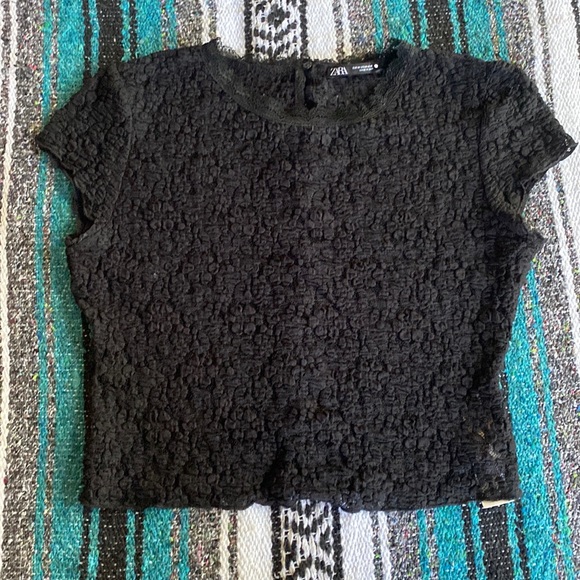 Zara black lace top - Picture 1 of 3